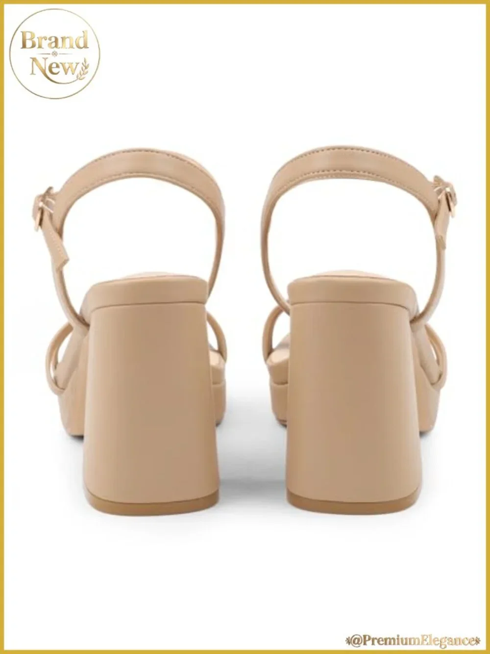 Women's Platform Sandals Chunky Block Heel Ankle Strap Buckle Square Toe